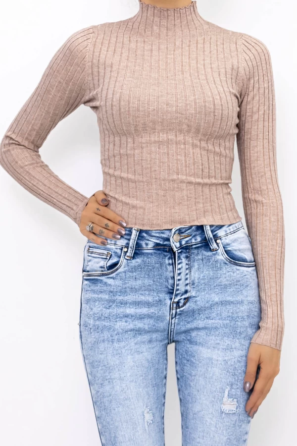 Frauen Sweatshirt D643 Beige Mode