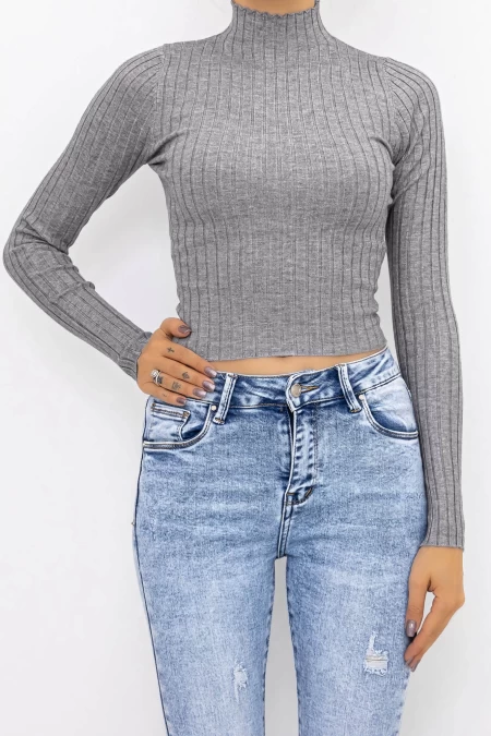 Frauen Sweatshirt D643 Grau Mode