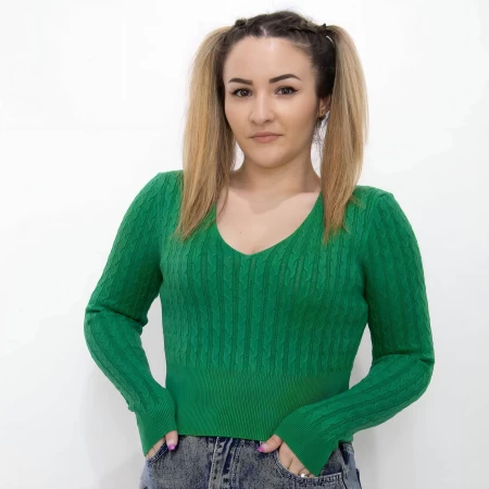 Frauen Sweatshirt D373 hellgrün Mode