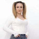 Frauen Sweatshirt D373 Weiß | Mode