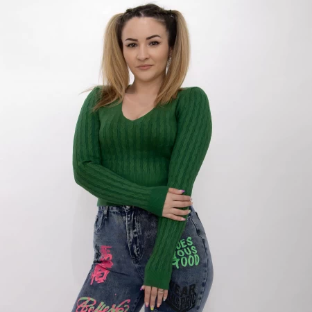 Frauen D373 Sweatshirt dunkelgrün Mode