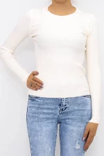 Frauen Sweatshirt D716 Light Beige Mode