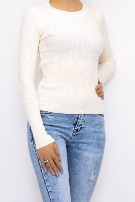 Frauen Sweatshirt D716 Light Beige Mode