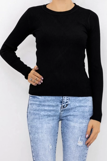 Frauen D716 Sweatshirt Schwarz Mode
