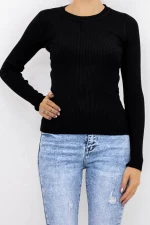 Frauen D716 Sweatshirt Schwarz Mode