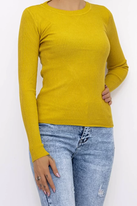 Frauen D716 Sweatshirt Gelb Mode