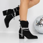 Kurze Stiefel mit einer dicken Absatz 3jf11 Black | Mei