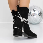 Kurze Stiefel mit einer dicken Absatz 3jf11 Black | Mei