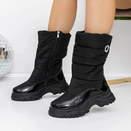 Frauenstiefel mit 3ykq8 Fell schwarz Mei