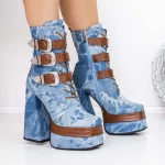 Kurze High Heels und 3C5 -Plattform blau Mei