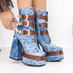 Kurze High Heels und 3C5 -Plattform blau Mei