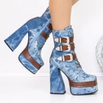 Kurze High Heels und 3C5 -Plattform blau Mei