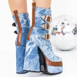 Kurze High Heels und 3C5 -Plattform blau Mei