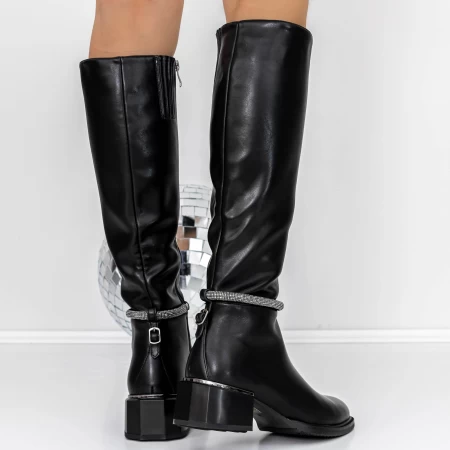 Low -theeled -Stiefel der Frauen 3C15 Schwarz | Mei