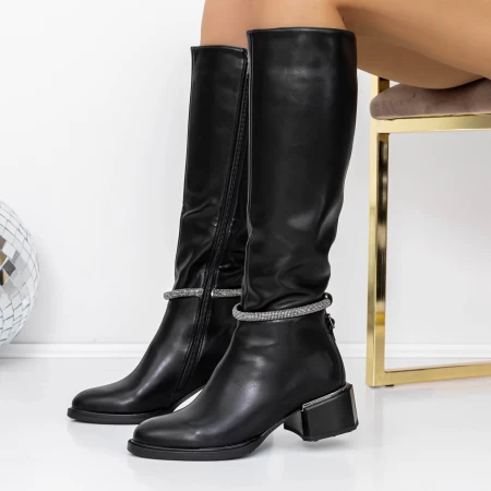 Low -theeled -Stiefel der Frauen 3C15 Schwarz | Mei