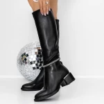 Low -theeled -Stiefel der Frauen 3C15 Schwarz | Mei