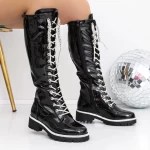 Low -theeled -Stiefel der Frauen 3jf8 schwarz | Mei