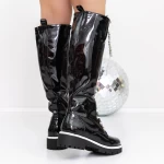 Low -theeled -Stiefel der Frauen 3jf8 schwarz | Mei