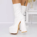 Kurze High Heels und 3LB10 -Plattform weiß Mei