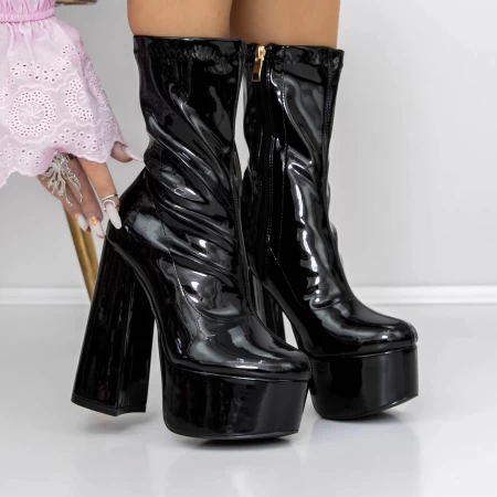 Kurze High Heels und 3LB10 -Plattform schwarz | Mei
