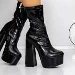 Kurze High Heels und 3LB10 -Plattform schwarz | Mei