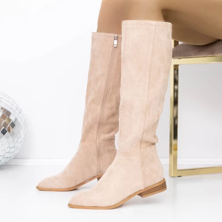 Low -theeled -Stiefel der Frauen 3Kv26 Beige | Mei