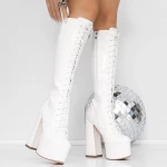 High Heels und 3Kv13 Plattform Weiß Mei