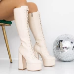 High Heels und 3Kv13 Plattform Beige Mei