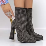 Kurze High Heels und 3KV9-Plattform Black-Gunmetal | Mei