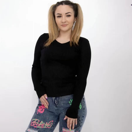 Frauen D712 Black Sweatshirt Mode
