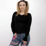 Frauen D712 Black Sweatshirt Mode