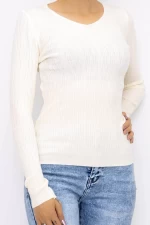 Frauen D712 Sweatshirt Light Beige Mode
