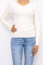 Frauen D712 Sweatshirt Light Beige Mode