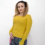 Frauen D712 Sweatshirt Gelb Mode