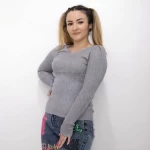 Frauen D712 Sweatshirt Grau Mode