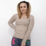 Frauen D712 Sweatshirt Dark Beige Mode