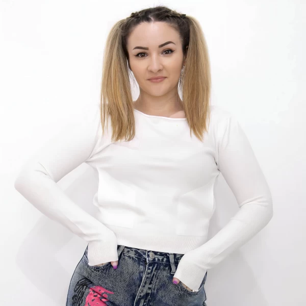 Frauen Sweatshirt D314 Weiß | Mode