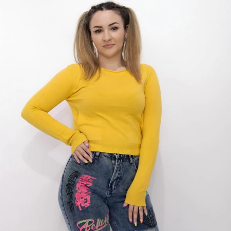 Frauen Sweatshirt D314 Gelb Mode