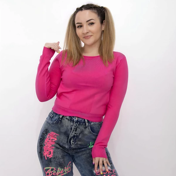 Frauen Sweatshirt D314 Fuksja | Mode
