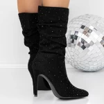 Kurze Stiefel mit einer dünnen Absatz 30m1 Schwarz | Mei
