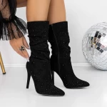 Kurze Stiefel mit einer dünnen Absatz 30m1 Schwarz | Mei