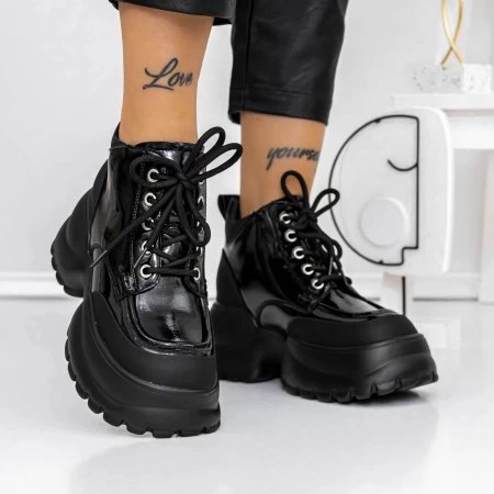 Frauenstiefel im Frühling-Jesjn13 Schwarz Mei