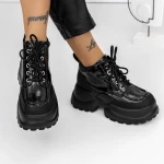 Frauenstiefel im Frühling-Jesjn13 Schwarz Mei