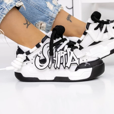 Frauen-Sneaker 3S10 Black-Biała | Mei