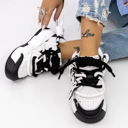 Frauen-Sneaker 3S10 Black-Biała | Mei