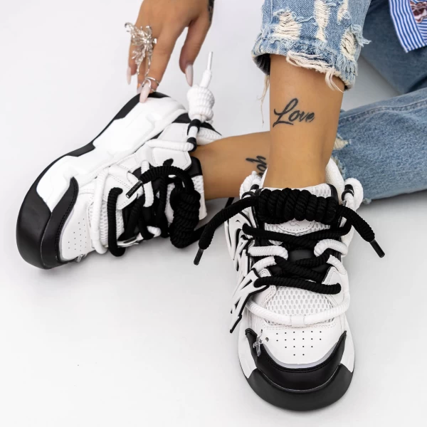 Frauen-Sneaker 3S10 Black-Biała | Mei