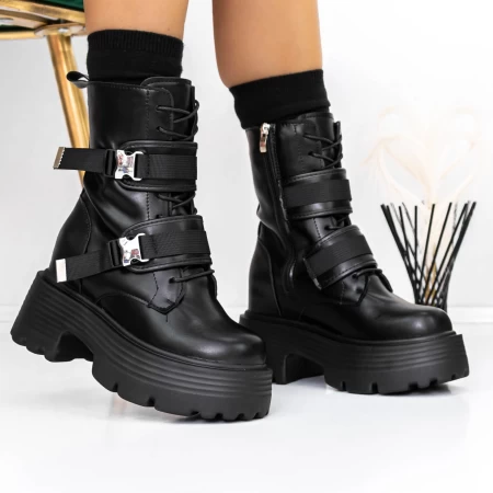Frauenstiefel mit 3WL20 Fell Schwarz Mei