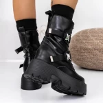 Frauenstiefel mit 3WL20 Fell Schwarz Mei