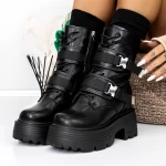 Frauenstiefel mit 3WL20 Fell Schwarz Mei