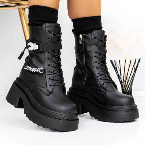 Frauenstiefel mit 3WL62 schwarzem Fell Mei